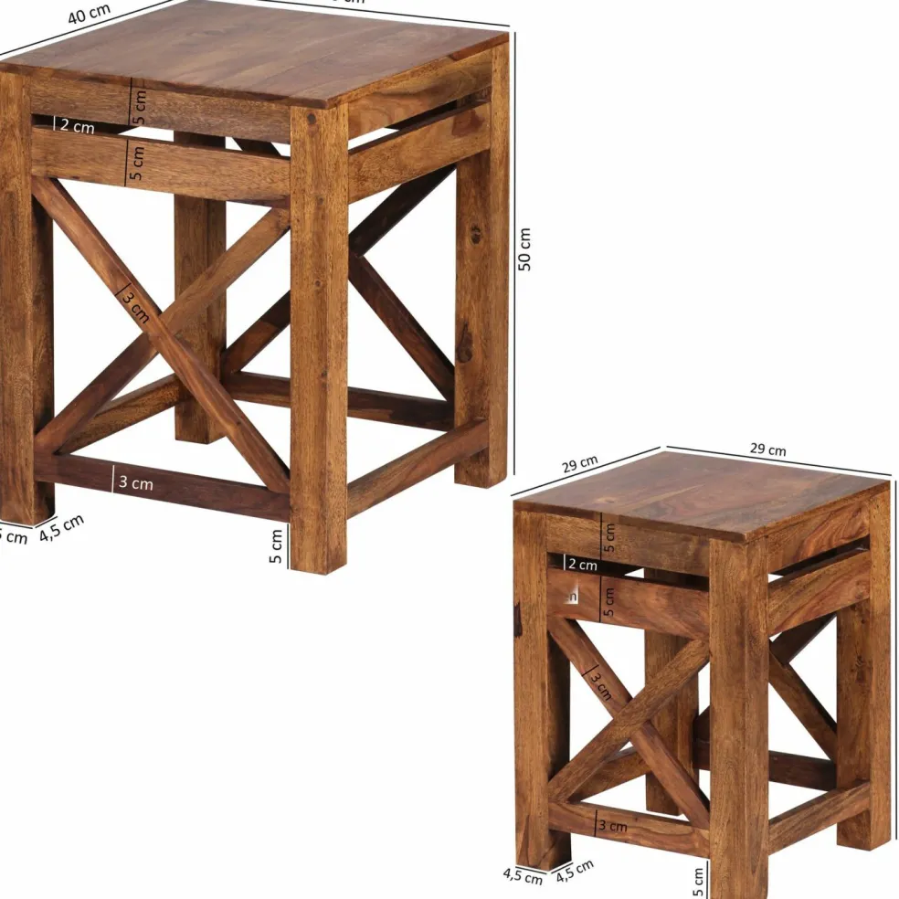 Lot de 2 tables d'appoint KAMPHAENG PHET