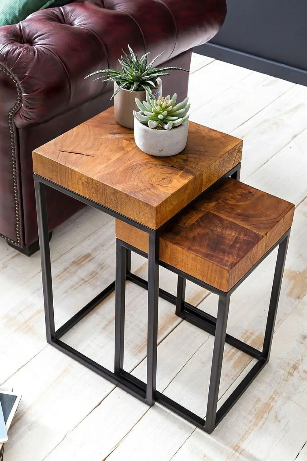 Lot de 2 tables gigognes LAMPHUN