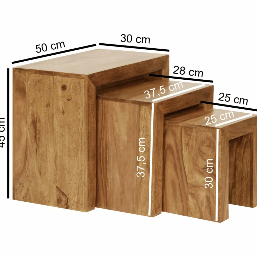 Lot de 3 tables gigognes PATTANI