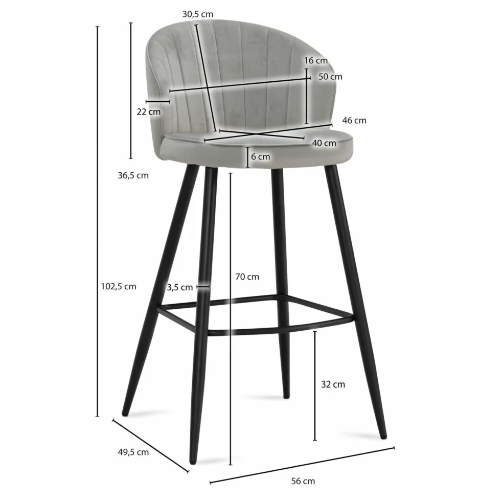 Lot de 2 tabourets de bar WOHNLING