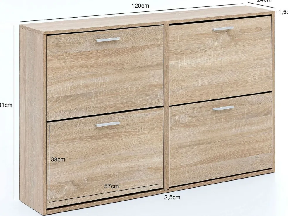 Meuble à chaussures à abattants TUMAN