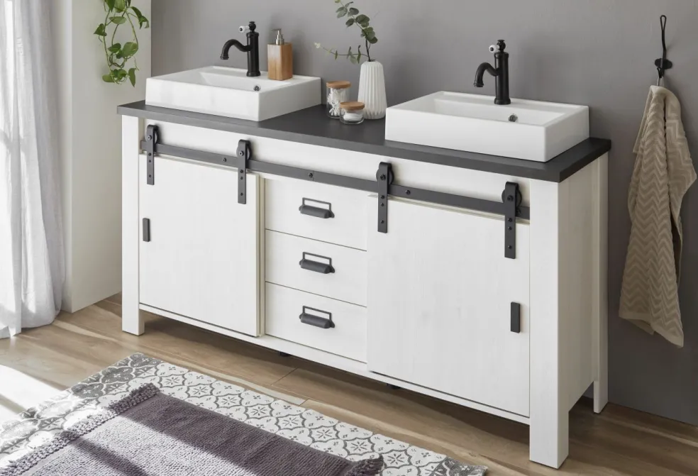 Meuble bas avec double vasque SHERWOOD