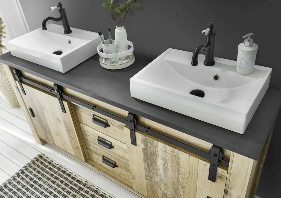 Meuble bas avec double vasque SHERWOOD