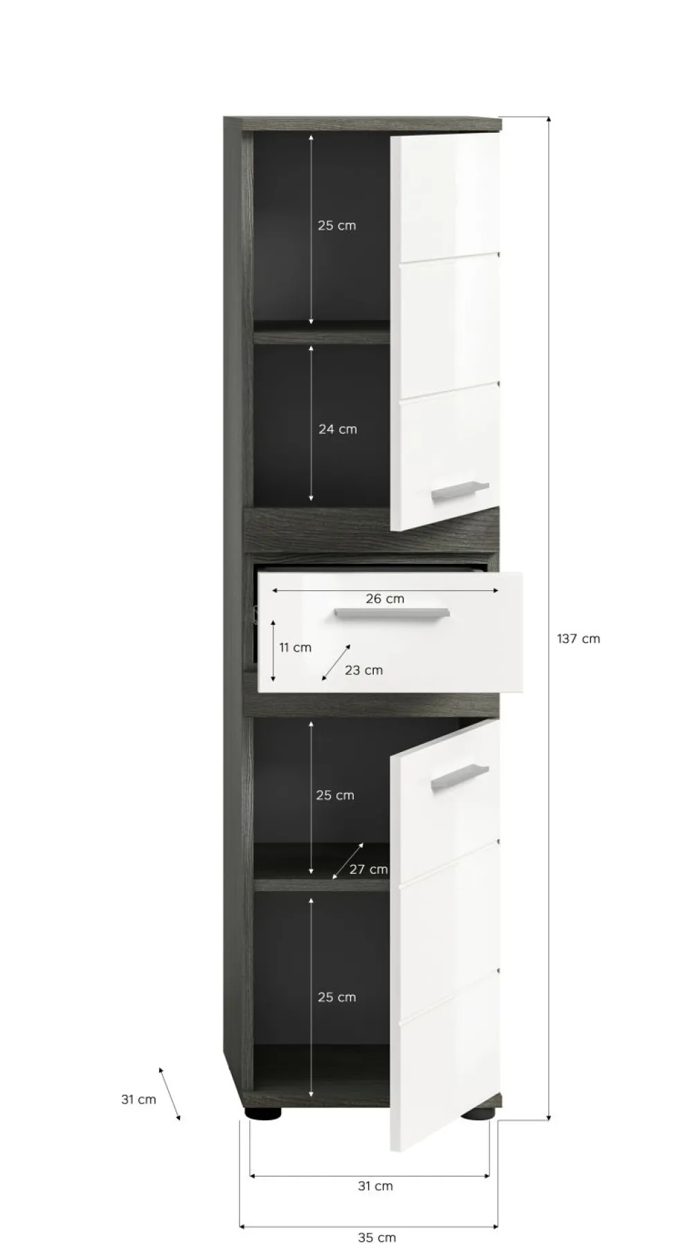 Meuble demi-colonne ASSELA