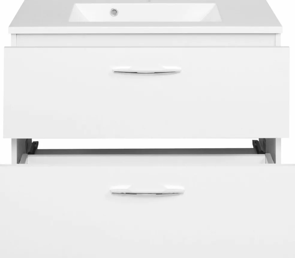 Meuble sous vasque 80 avec vasque en fonte minérale PORTOFINO