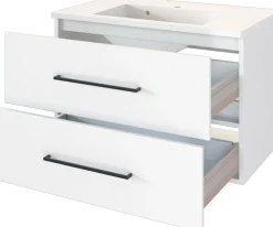 Meuble sous vasque 80 avec vasque en fonte minérale LUZERN