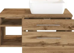 Meuble sous vasque 90 avec vasque à poser à droite DAVOS