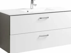 Meuble sous vasque 100 avec vasque en fonte minérale BOLOGNA