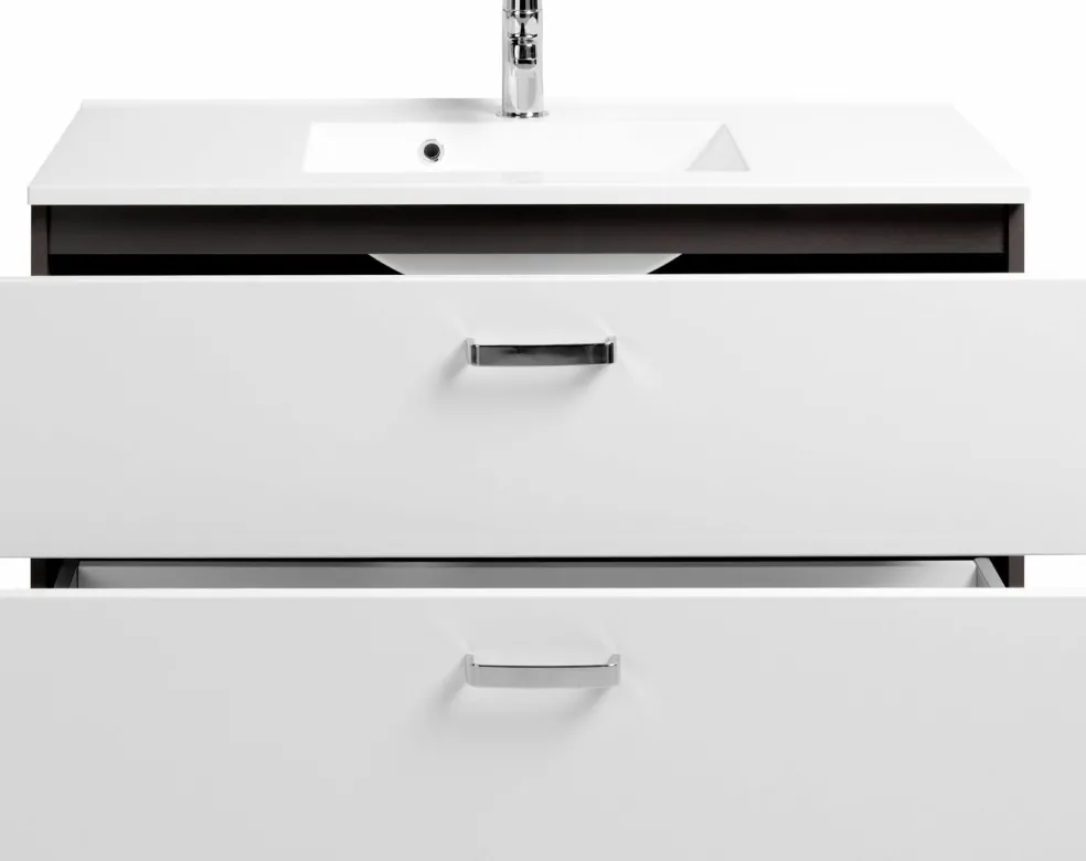 Meuble sous vasque 100 avec vasque en fonte minérale BOLOGNA