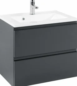 Meuble sous vasque 60 avec vasque en fonte minérale CARDIFF