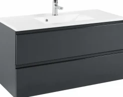 Meuble sous vasque 100 avec vasque en fonte minérale CARDIFF