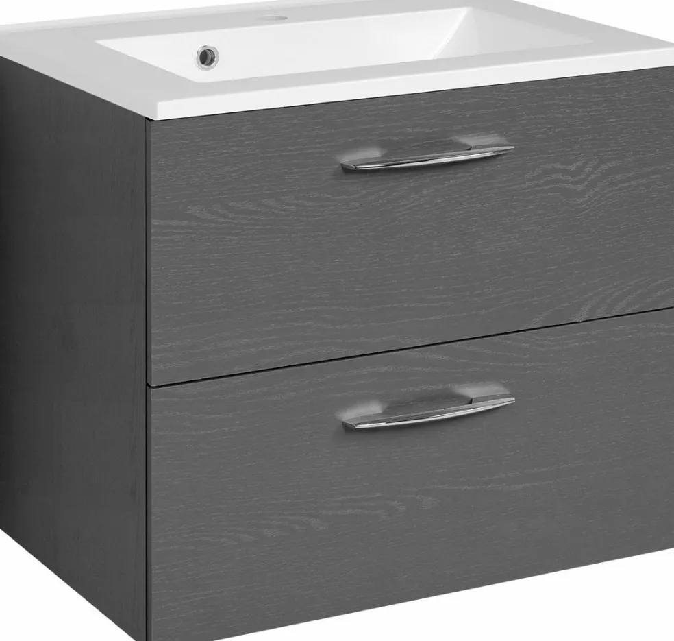 Meuble sous vasque 60 avec vasque en fonte minérale PORTOFINO