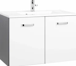 Meuble sous vasque 80 avec vasque en fonte minérale BOLOGNA