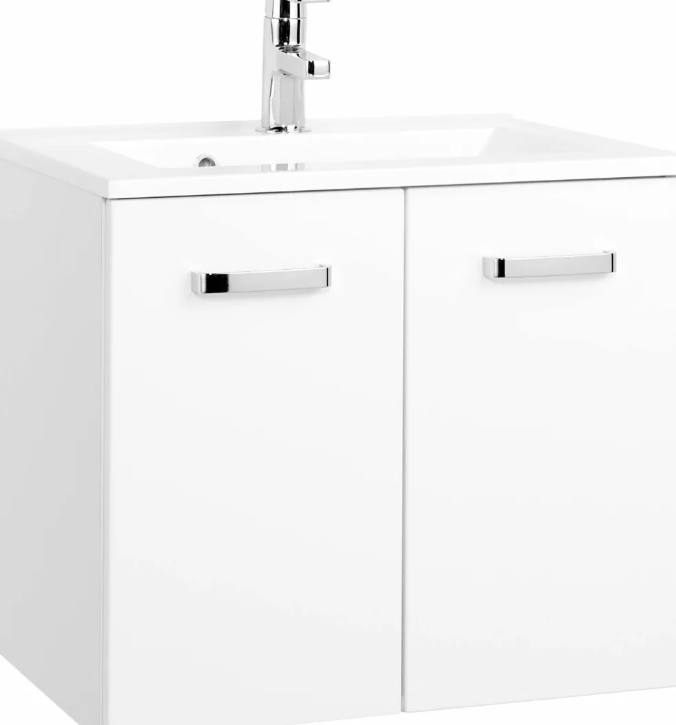 Meuble sous vasque 60 avec vasque en fonte minérale BOLOGNA