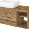 Meuble sous vasque 90 avec vasque à poser à gauche DAVOS