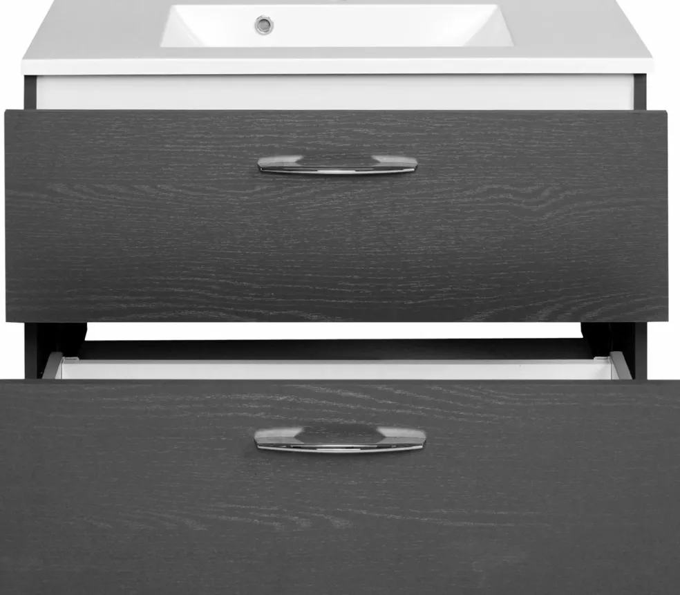 Meuble sous vasque 80 avec vasque en fonte minérale PORTOFINO
