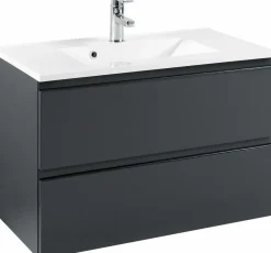 Meuble sous vasque 80 avec vasque en fonte minérale CARDIFF