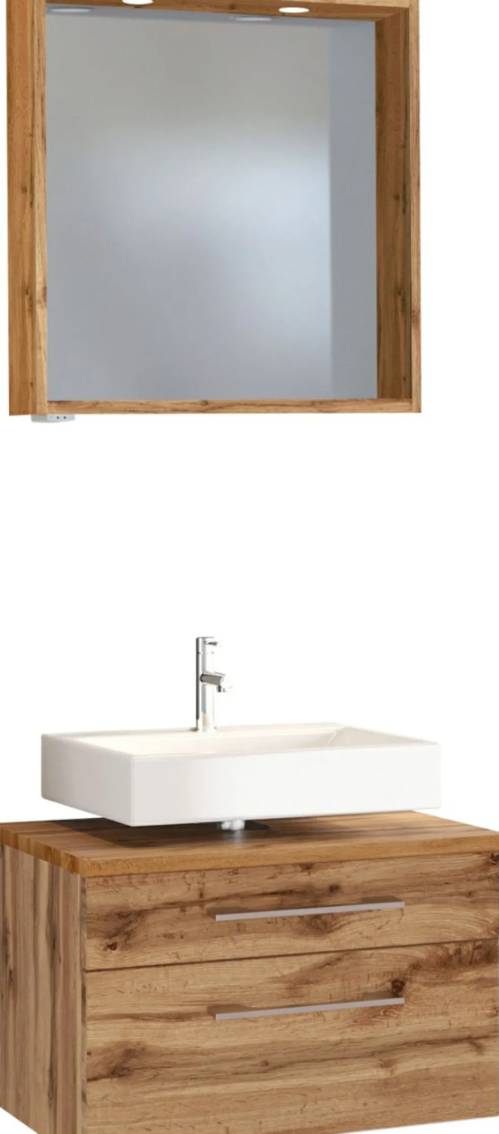 Meuble sous vasque 60 avec panneau miroir DAVOS