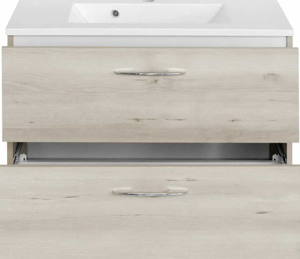 Meuble sous vasque 80 avec vasque en fonte minérale PORTOFINO