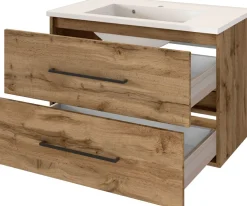 Meuble sous vasque avec vasque 80 en fonte minérale LUZERN