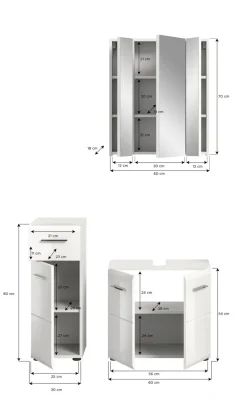 Salle de bains combinée 3 éléments BONGA
