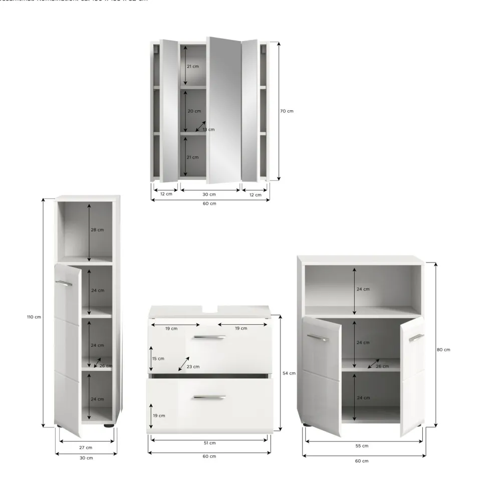 Salle de bains combinée 4 éléments BONGA