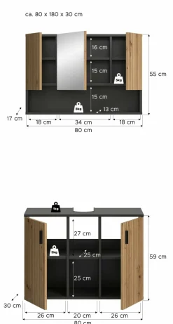 Salle de bains combinée 2 éléments MONE