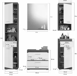 Salle de bains combinée 5 éléments SEWULA