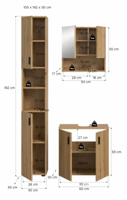 Salle de bains combinée 3 éléments MONE