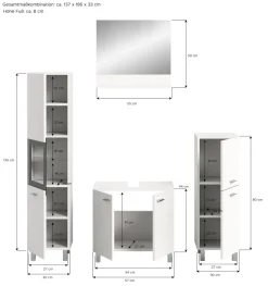 Salle de bains combinée 4 éléments SEBETA