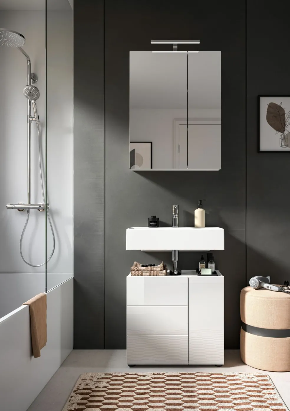 Salle de bains combinée 2 éléments AMBO