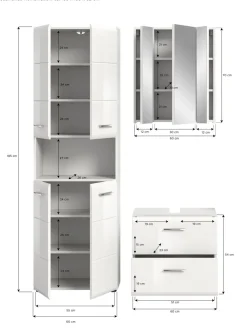 Salle de bains combinée 3 éléments BONGA