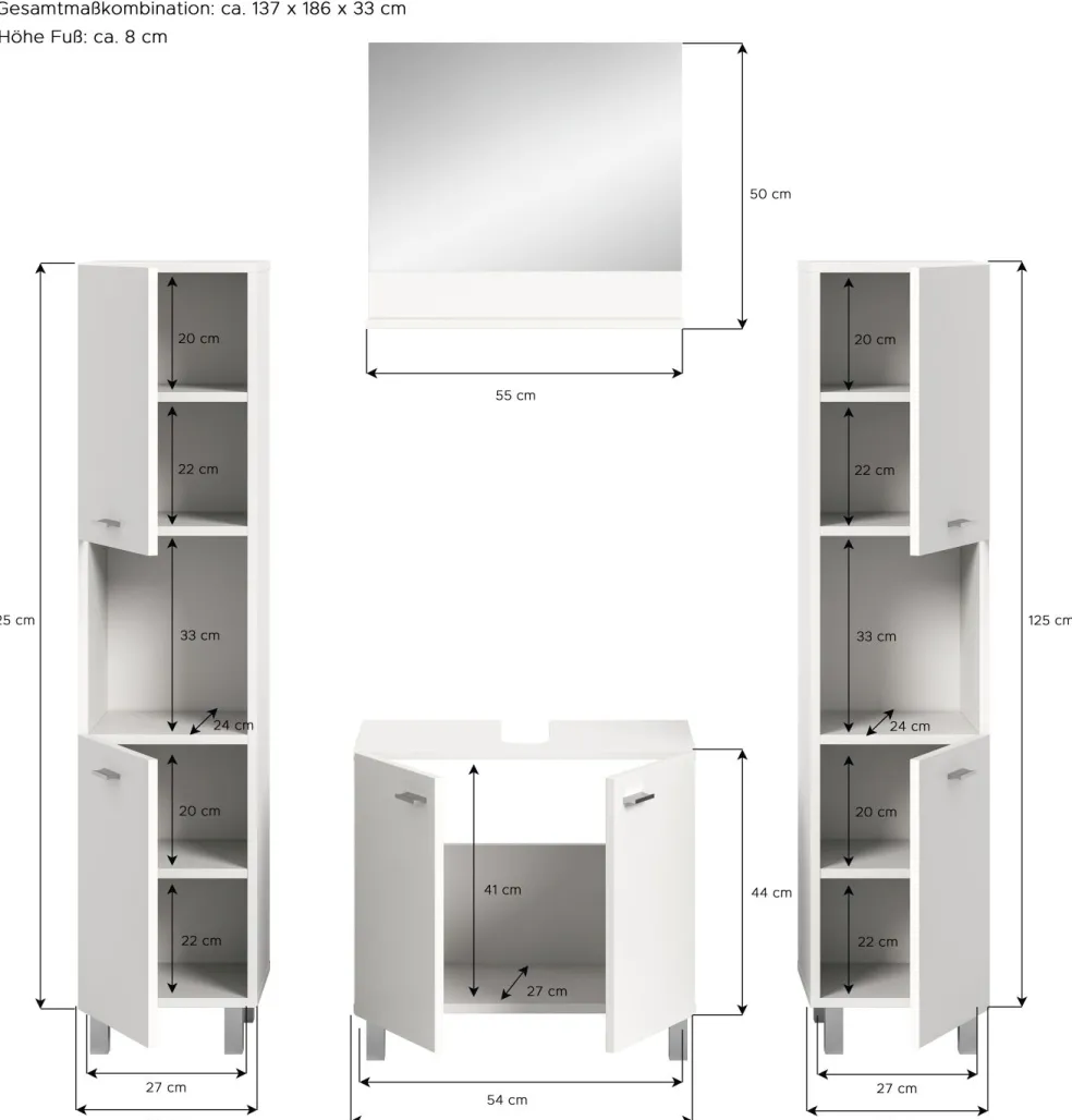 Salle de bains combinée 4 éléments SEBETA
