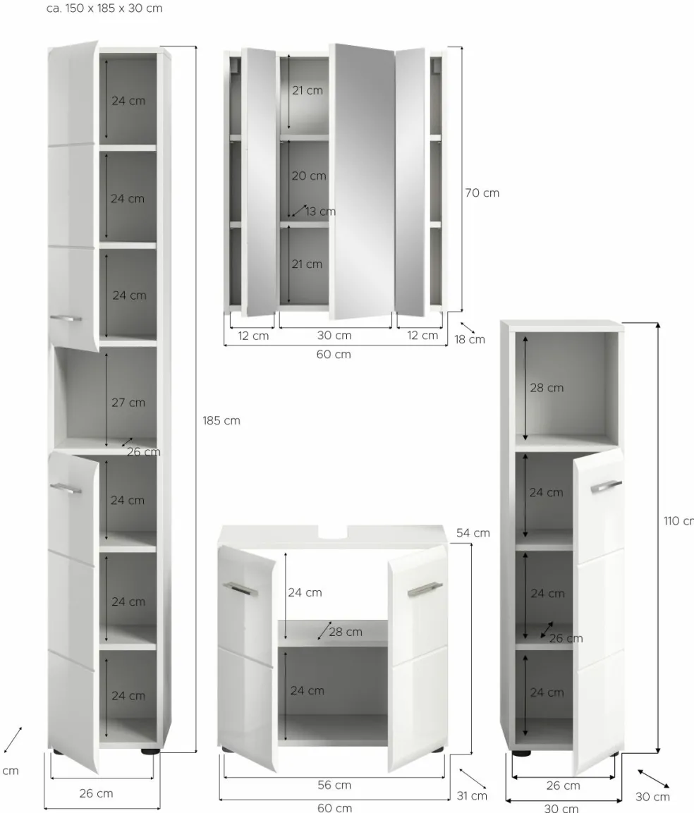 Salle de bains combinée 4 éléments BONGA
