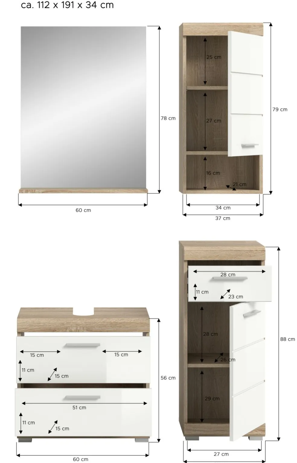 Salle de bains combinée GIMBI