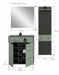 Vestiaire combiné 3 éléments GOBA