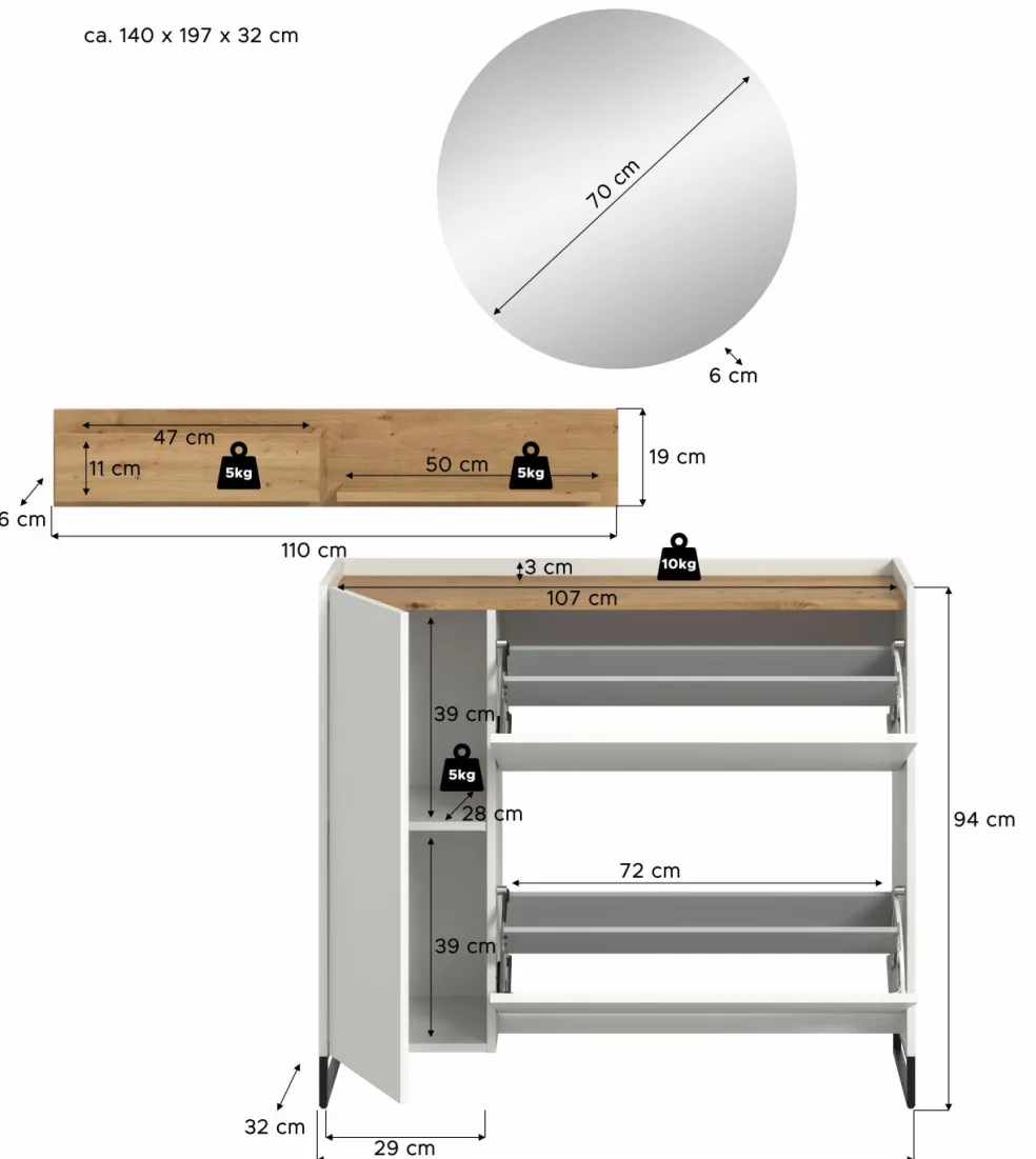 Vestiaire combiné 3 éléments DRIVE