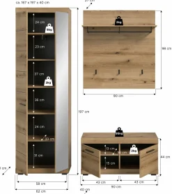 Vestiaire combiné 3 éléments SEWULA