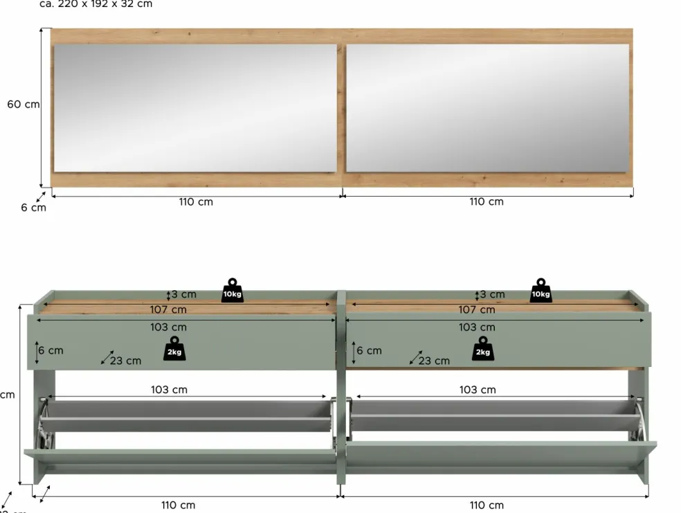 Vestiaire combiné 4 éléments DRIVE